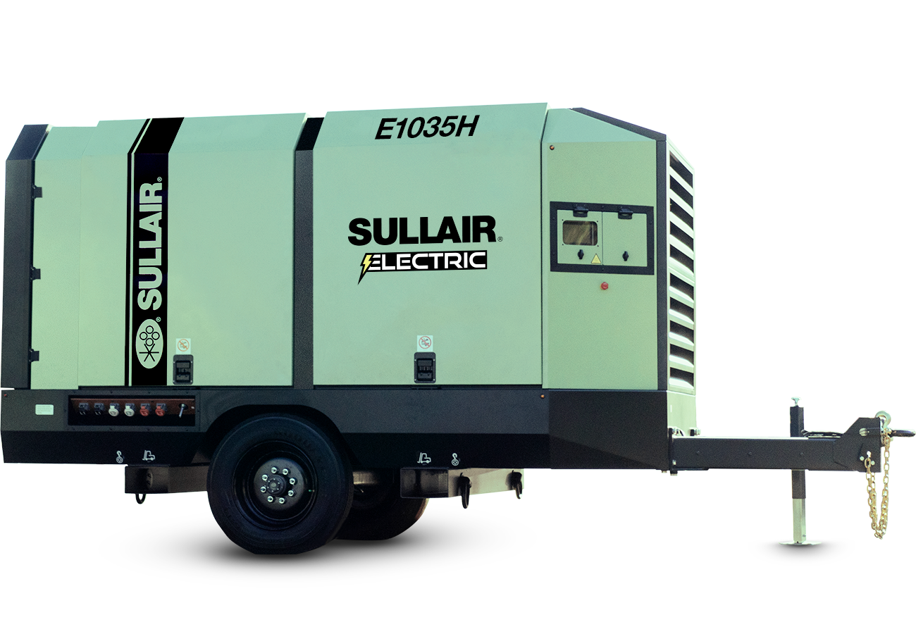 Sullair E1035 electric portable air compressor curbside