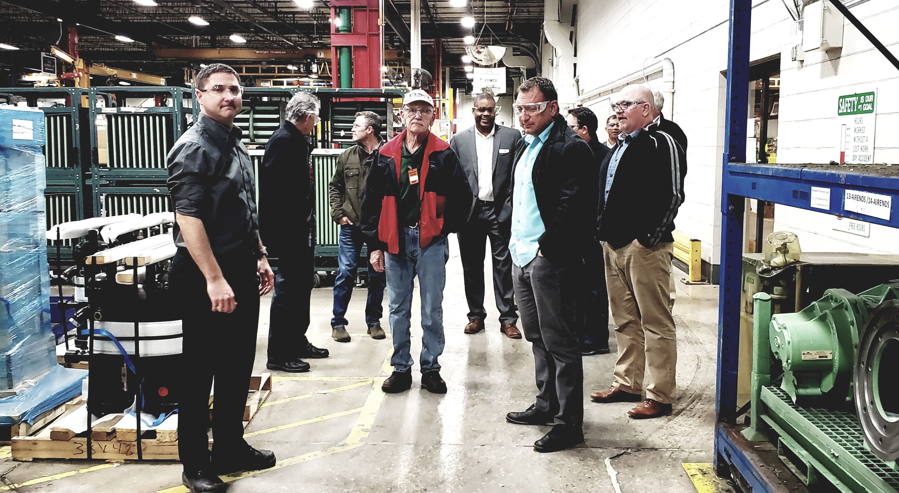 Sullair manufacturer representatives visit the Michigan City facility