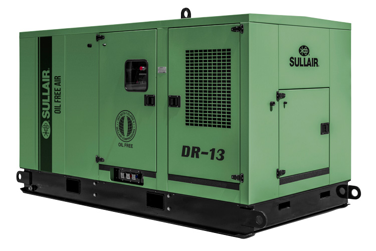Compresor de aire de tornillo rotatorio libre de aceite Sullair DR13