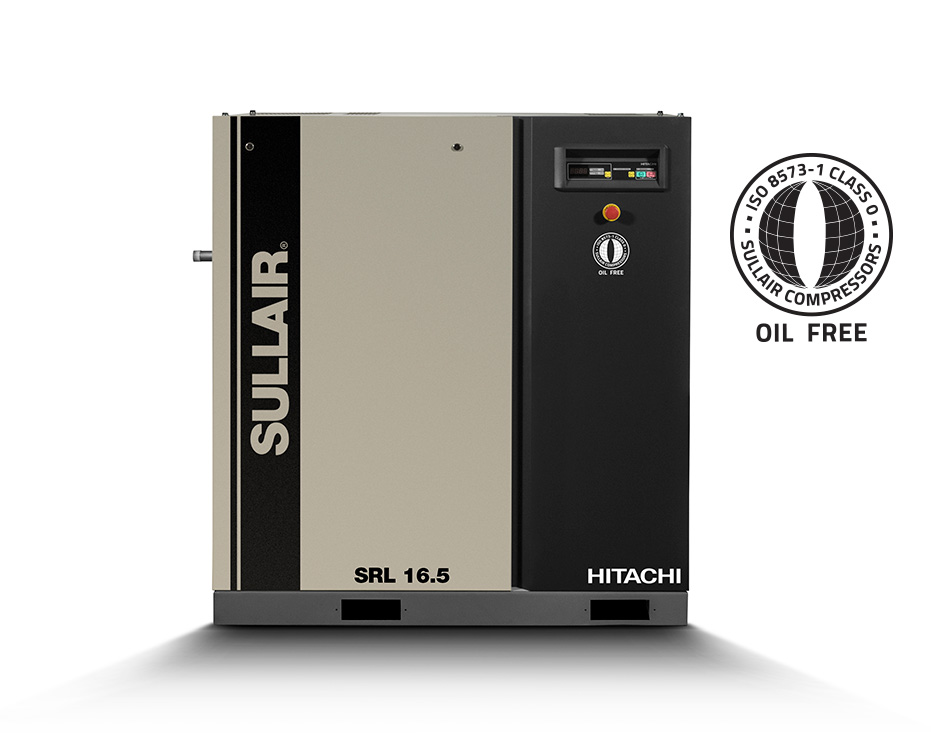 Compresor de aire tipo espiral libre de aceite Sullair/Hitachi SRL 16.5