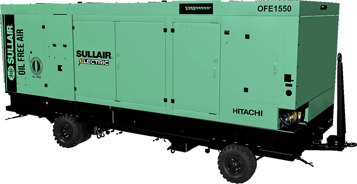 Sullair OFE1550 electric portable oil free rotary screw air compressor