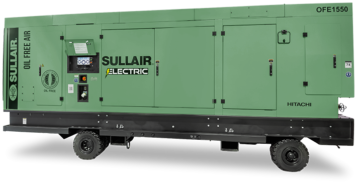 Sullair OFE1550 electric portable oil free rotary screw air compressor