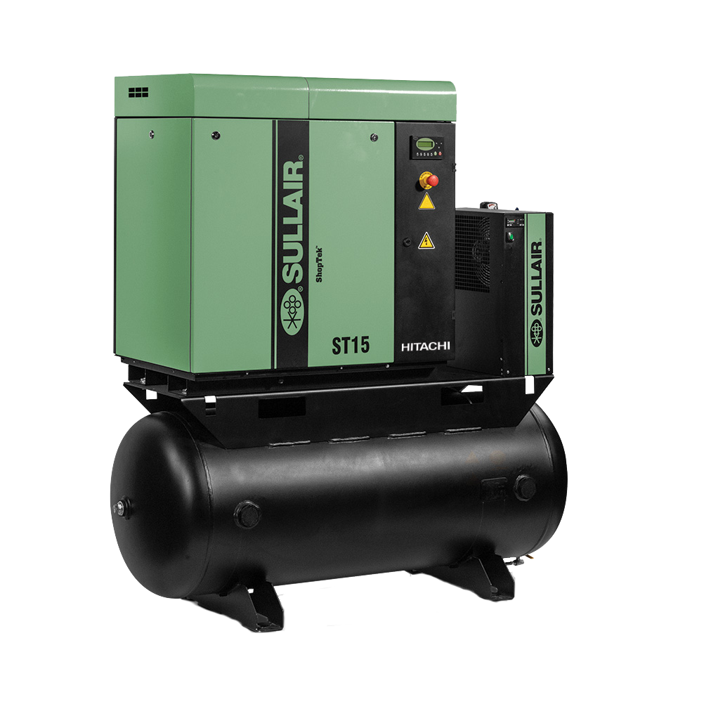 Compresor de aire para taller ShopTek ST15 de Sullair, sistema de aire de alto rendimiento