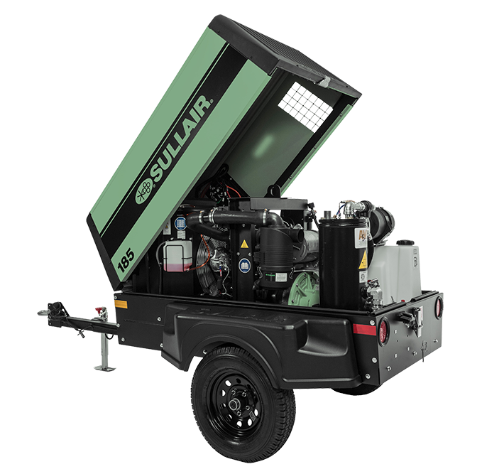 Compresseur d'air à vis rotative portable au diesel Sullair 185, norme Tier 4 Final