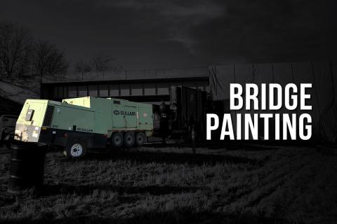 Using portable diesel air compressors for bridge painting