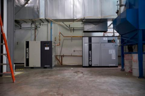Oil free air compressor installation