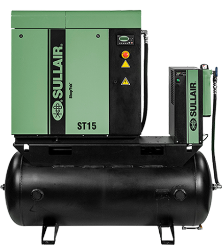 Compresor de aire para taller ShopTek ST15 de Sullair, sistema de aire de alto rendimiento