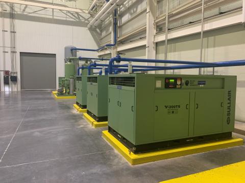 Sullair industrial air compressor room