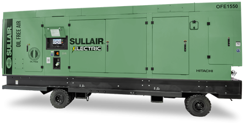 Sullair OFE1550 electric portable oil free rotary screw air compressor